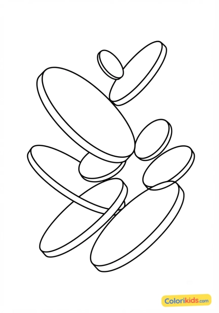 Coloriage à imprimer : disques flottants et obliques