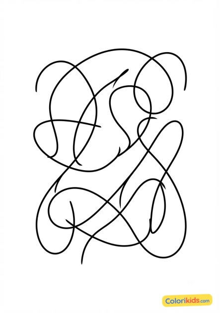 Coloriage à imprimer : tracés libres et entrelacés