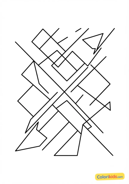 Coloriage à imprimer : harmonie de traits obliques