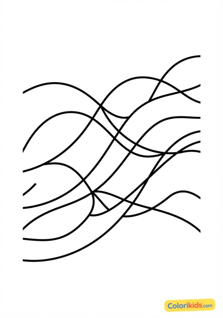Coloriage à imprimer : mouvement de vagues obliques