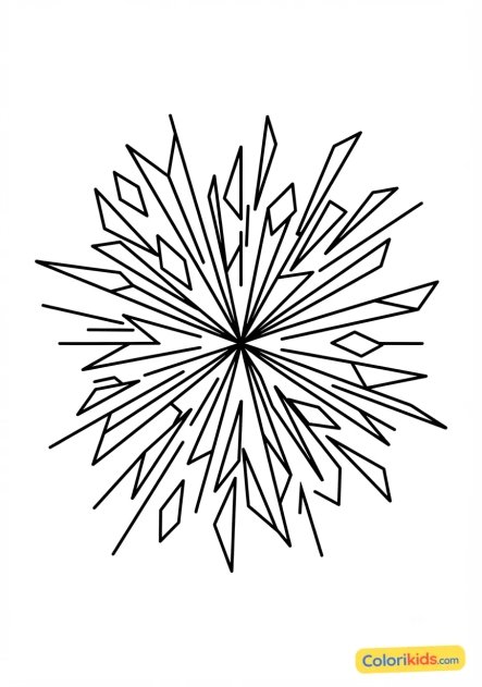 Coloriage à imprimer : Éclatement de lignes radiantes