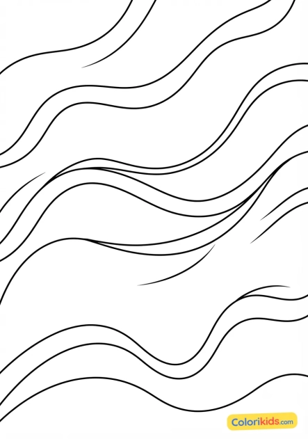 Coloriage à imprimer : ondulations graphiques douces