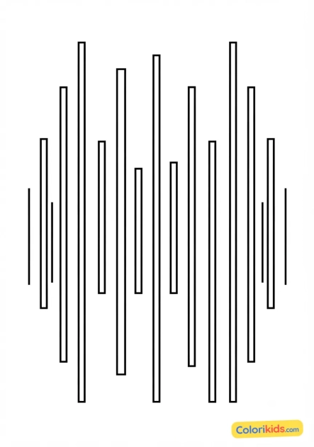 Coloriage à imprimer : rythme de lignes verticales