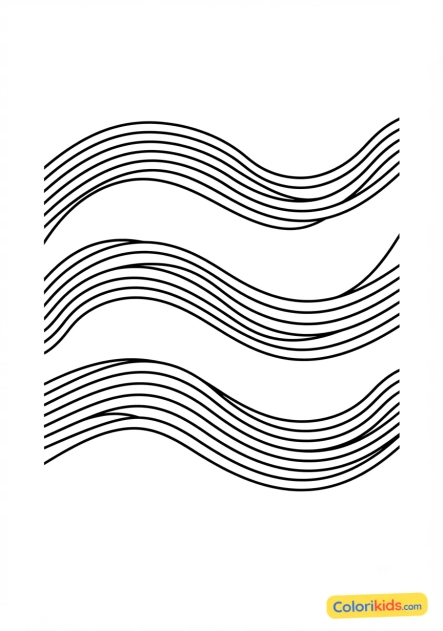 Coloriage à imprimer : lignes parallèles en vibration