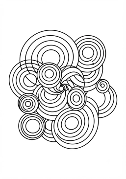 Coloriage Tourbillon de cercles concentriques