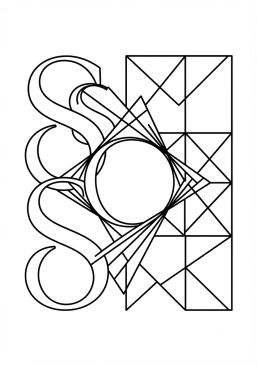 Coloriage Opposition de courbes et de droites