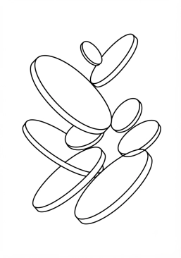 Coloriage Disques flottants et obliques