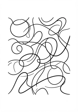 Coloriage Lignes fluides et courbes croisées