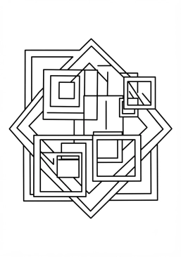 Coloriage Trame de carrés imbriqués