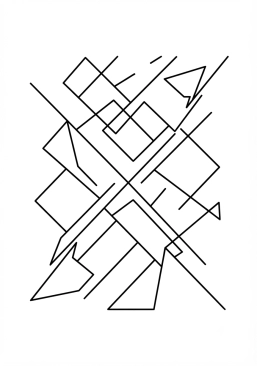 Coloriage Harmonie de traits obliques