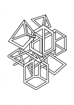 Coloriage Structure de prismes ouverts