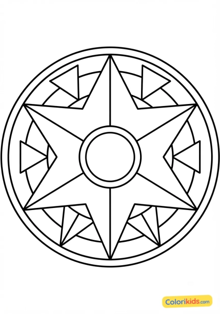 Coloriage à imprimer : mandala cercle de coeurs