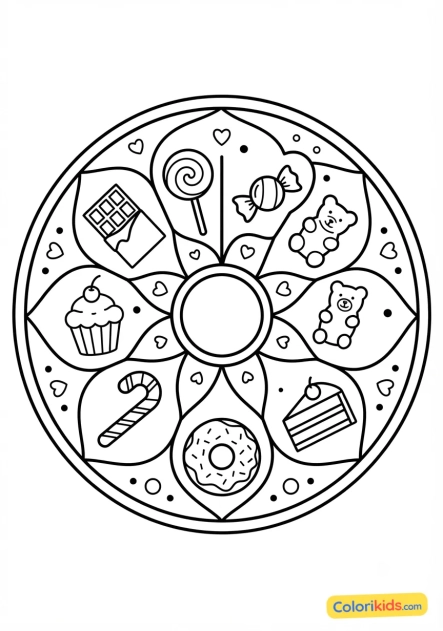 Coloriage à imprimer : mandala tourbillon de feuilles