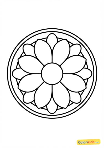 Coloriage à imprimer : mandala quartiers de lune