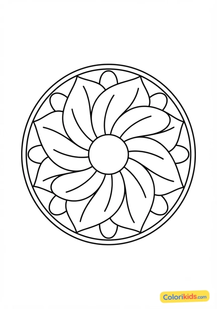 Coloriage à imprimer : mandala losanges imbriqués