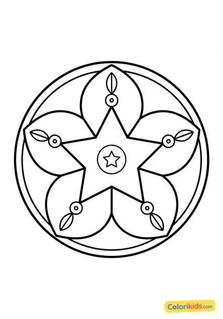 Coloriage à imprimer : mandala floral simple