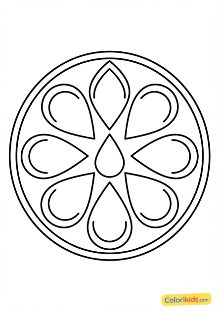 Coloriage à imprimer : mandala géométrique de triangles