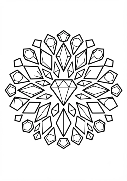 Coloriage Mandala éclats de diamant