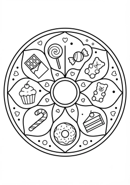 Coloriage Mandala tourbillon de feuilles