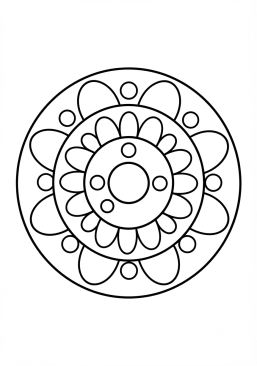 Coloriage Mandala soleil rayonnant