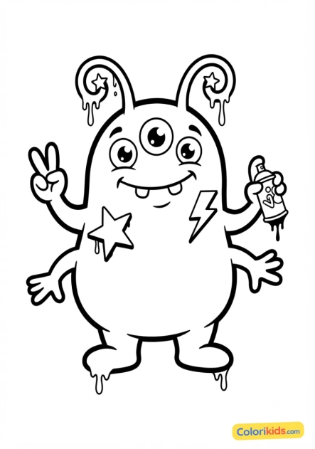 Coloriage à imprimer : personnage extraterrestre rigolo