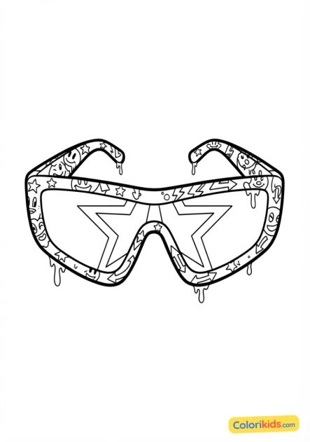 Coloriage à imprimer : lunettes de soleil futuristes
