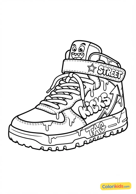Coloriage à imprimer : sneaker montante urbaine