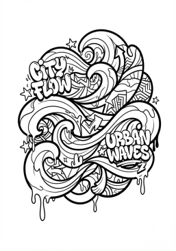 Coloriage Vagues urbaines abstraites
