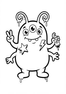Coloriage Personnage extraterrestre rigolo
