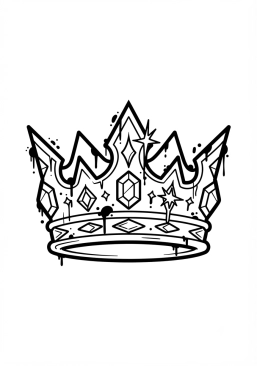 Coloriage Couronne royale style roi du bitume