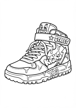 Coloriage Sneaker montante urbaine