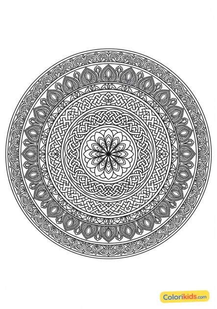 Coloriage à imprimer : mandala gigognes