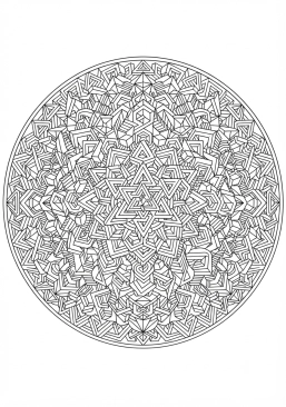 Coloriage Mandala illusions géométriques 3D