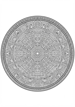 Coloriage Mandala mosaïque byzantine
