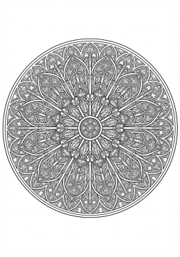 Coloriage Mandala rosace de cathédrale