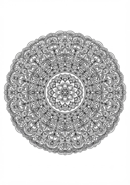 Coloriage Mandala dentelle florale complexe