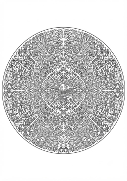 Coloriage Mandala corail et abysses
