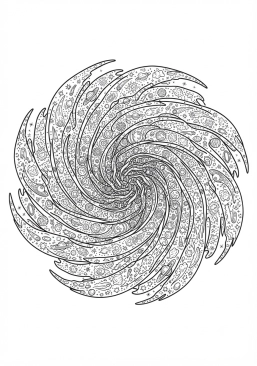 Coloriage Mandala tourbillon galactique dense
