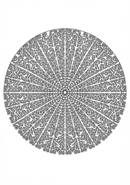 Coloriage Mandala gouttes de rosée fractales