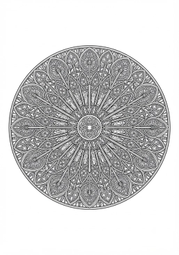 Coloriage Mandala vitrail gothique miniature