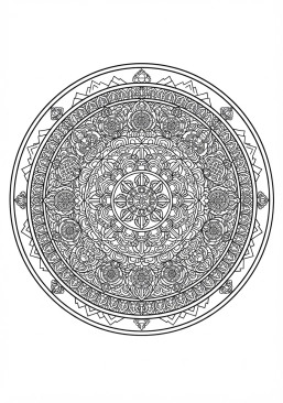 Coloriage Mandala bouddhiste tibétain