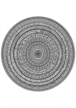 Coloriage Mandala vannerie et tressage serré