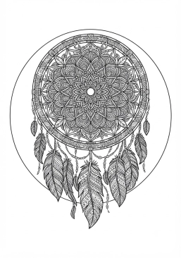 Coloriage Mandala attrape-rêves ultra-détaillé