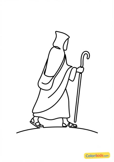 Coloriage à imprimer : silhouette mystérieuse dessinée en lignes continues