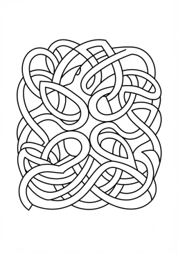 Voir le coloriage Composition géométrique abstraite aux lignes entrelacées