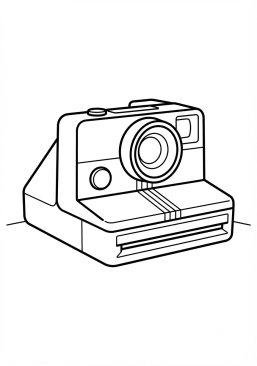 Voir le coloriage Ancien appareil photo polaroid aux reflets acidulés