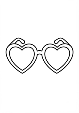 Voir le coloriage Lunettes de soleil rétro en forme de coeur pop art