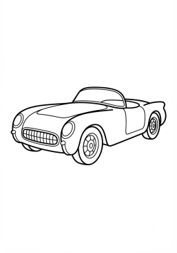 Voir le coloriage Voiture de sport rétro aux couleurs acidulées et points de trame