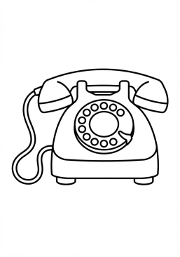 Voir le coloriage Téléphone à cadran vintage aux couleurs pop vitaminées