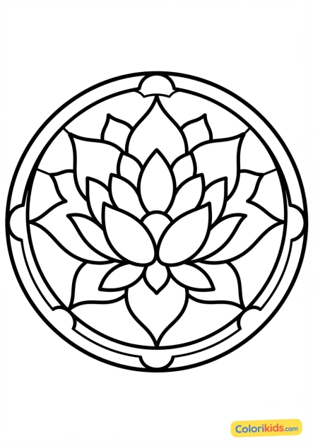 Coloriage à imprimer : fleur de lotus mystique aux reflets translucides